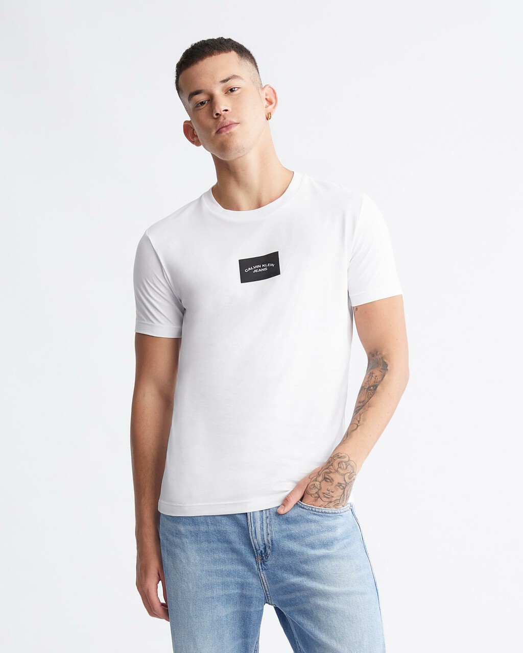 Modern Workwear Box Logo Tee, Bright White, hi-res