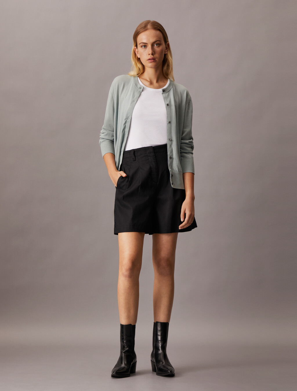 Tech Merino Cardigan, Slate Gray, hi-res