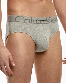 EMBOSSED ICON COTTON HIPSTER BRIEFS, Grey Heather, hi-res