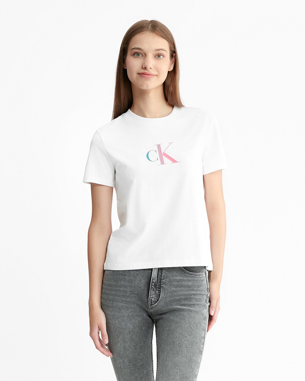 Hyper Real  漸變 Monogram T 恤, Bright White, hi-res