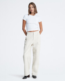 Wide Leg Cargo Pants, Almond Milk, hi-res