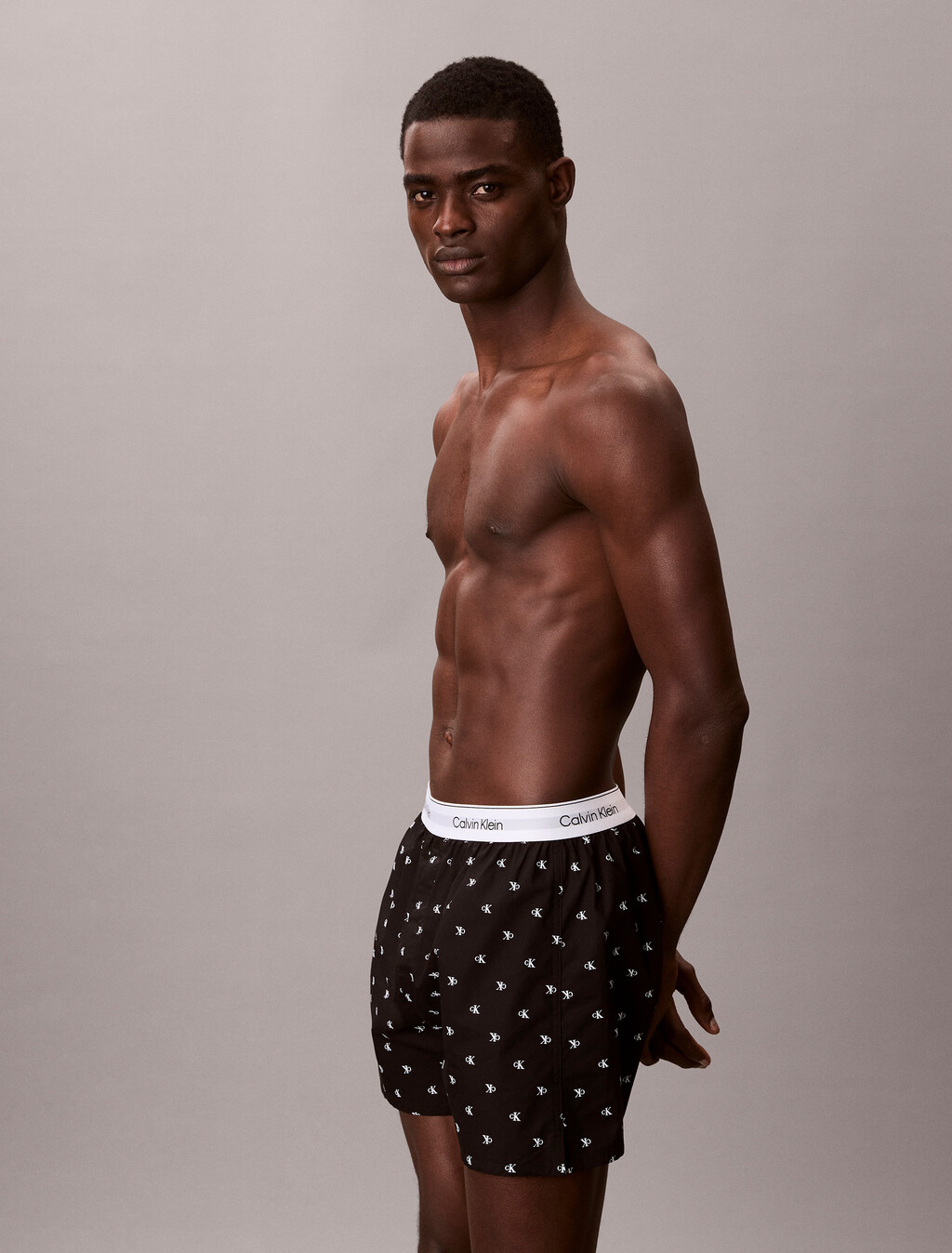 Cotton Poplin Traditional Boxers, DIAMOND LOGO BLACK, hi-res