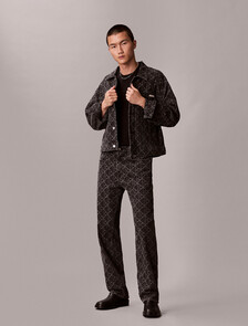 90s Signature Emblem Jacquard Jeans, BLACK EMBLEM, hi-res