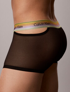 Pride 低腰網紗平口內褲, Black, hi-res