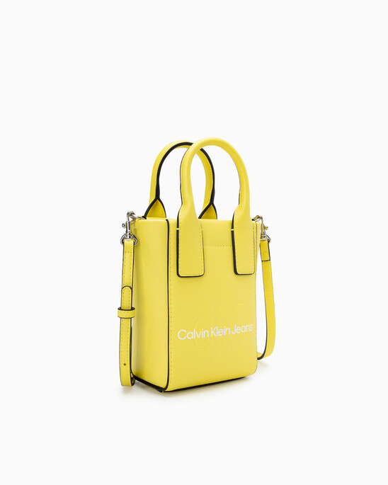 CKJ SCULPTED MONOGRAM MICRO TOTE