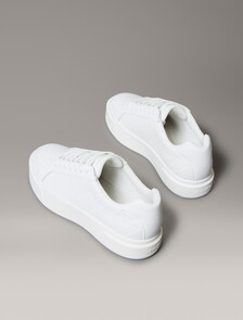 Leather Emblem Logo Trainers, Bright White, hi-res