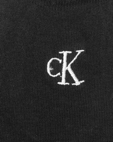 LOGO 刺繡男士隱形襪, BLACK, hi-res