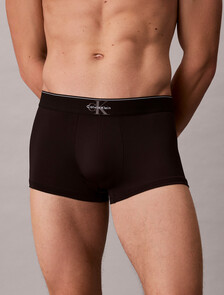 Monogram 圖案低腰平口內褲, Black, hi-res