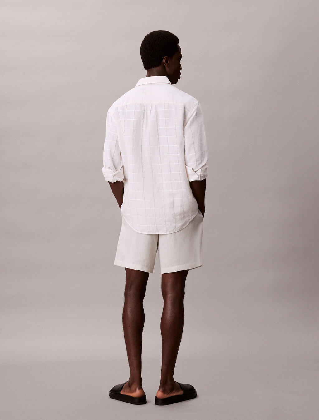 Linen Blend Pull-on Shorts, Moonstruck, hi-res