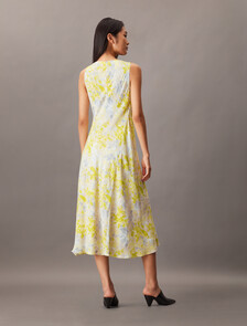 抽象圖案 Ecovero V 領連身裙, 18622 CSW25S_P012+1_Formal Grey, hi-res