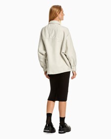 Relaxed Cotton Shacket, Stratus Grey, hi-res