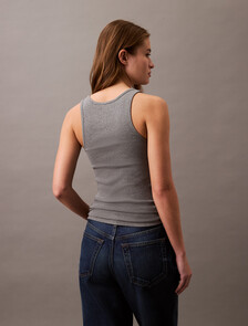Cotton Contour Rib Tank, Heroic Grey Heather, hi-res