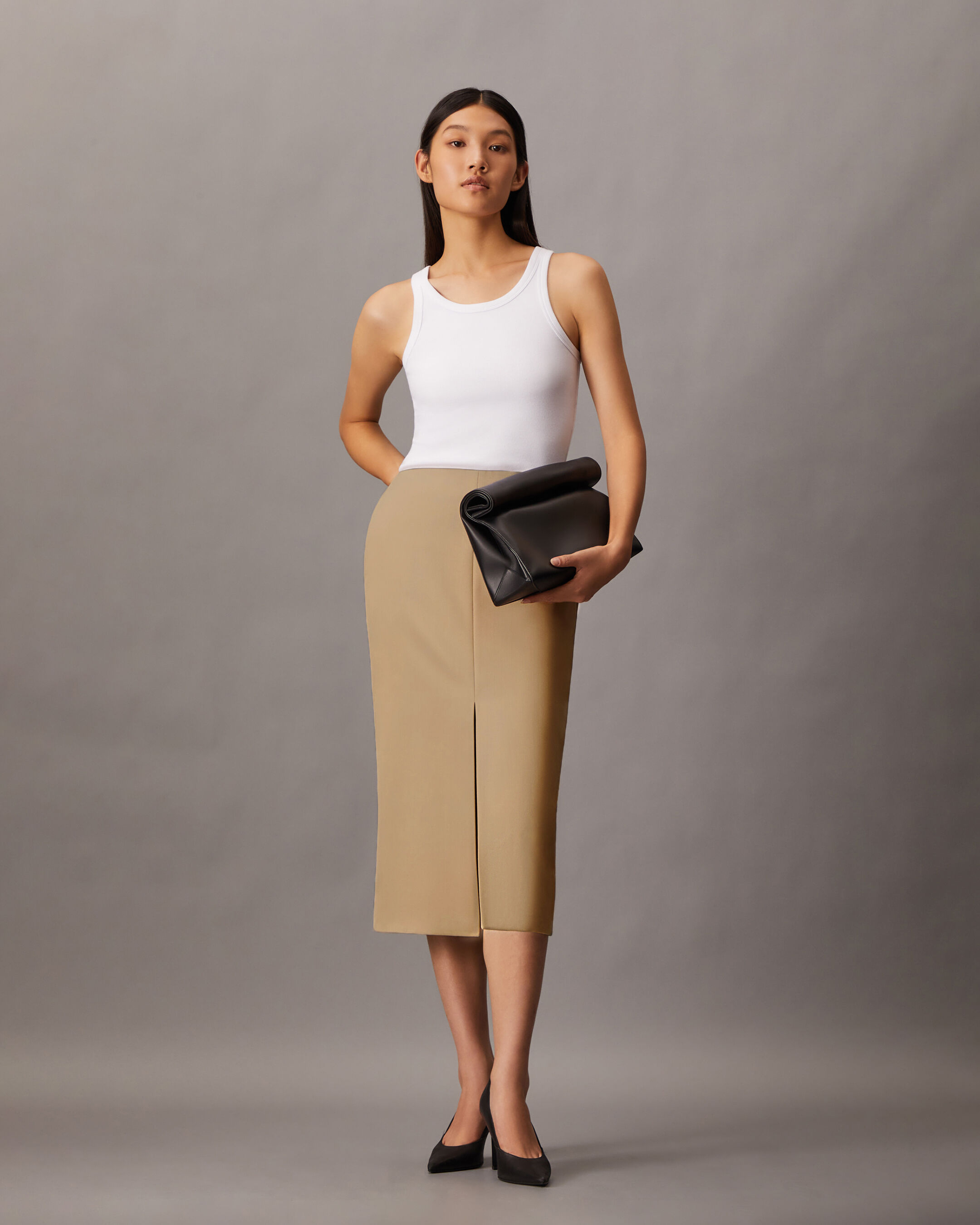 スカート WOOL CREPE CALF-LENGTH PENCIL Wool Crepe Pencil Skirt | Michael Kors [US]