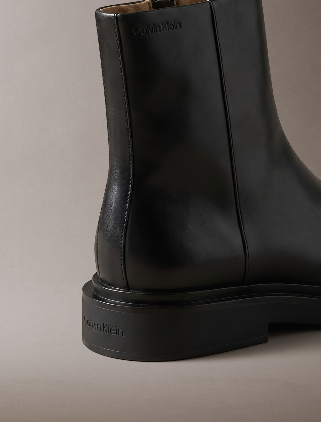 Leather Zip Ankle Boots, Triple Black, hi-res