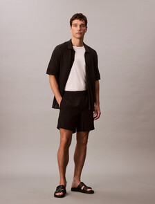Seersucker Shorts, Black, hi-res