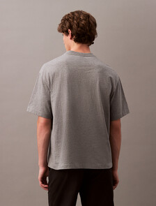 Calvin Logo 圓領上衣, Medium Grey Heather, hi-res