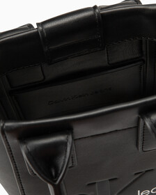 CKJ SCULPTED MONOGRAM MICRO TOTE, BLACK, hi-res