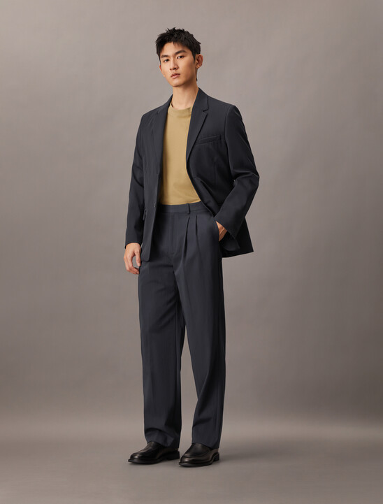 Wool Blend Single Breasted Blazer