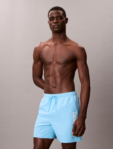 Medium Drawstring Swim Shorts - Intense Power, Chilly Blue, hi-res
