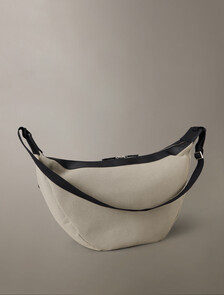 Canvas Crescent Sling Bag, Cloud Dancer, hi-res