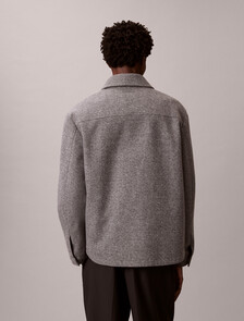 Tech Filled Shirt Jacket, Heather Grey, hi-res