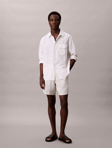 Linen Blend Pull-on Shorts, Moonstruck, hi-res