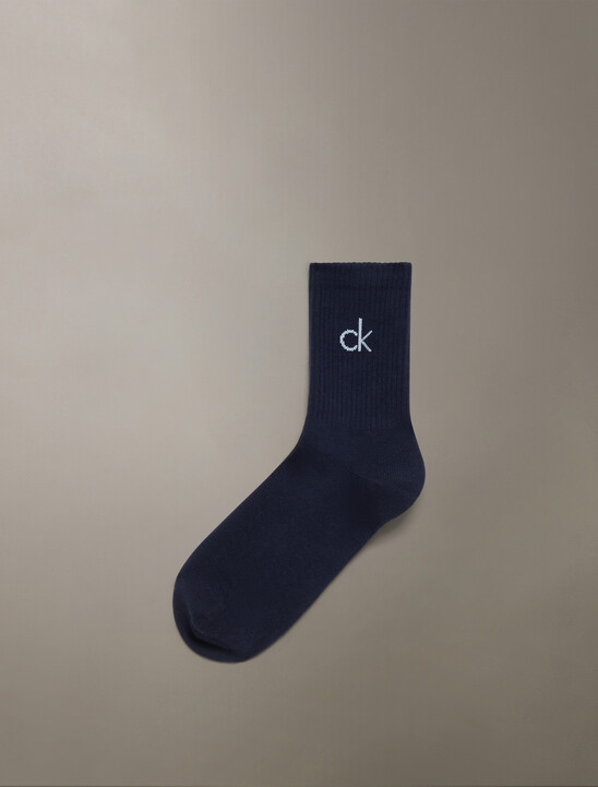 CK 標誌羅紋針織中筒襪