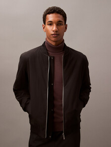 Reversible Wool Blend Bomber Jacket, Charcoal Heather, hi-res