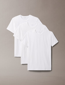 3 件套組彈力棉質圓領 T 恤, WHITE, hi-res