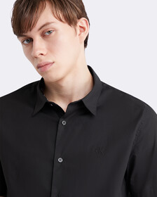 同色調 Monogram 短袖襯衫, CK BLACK, hi-res