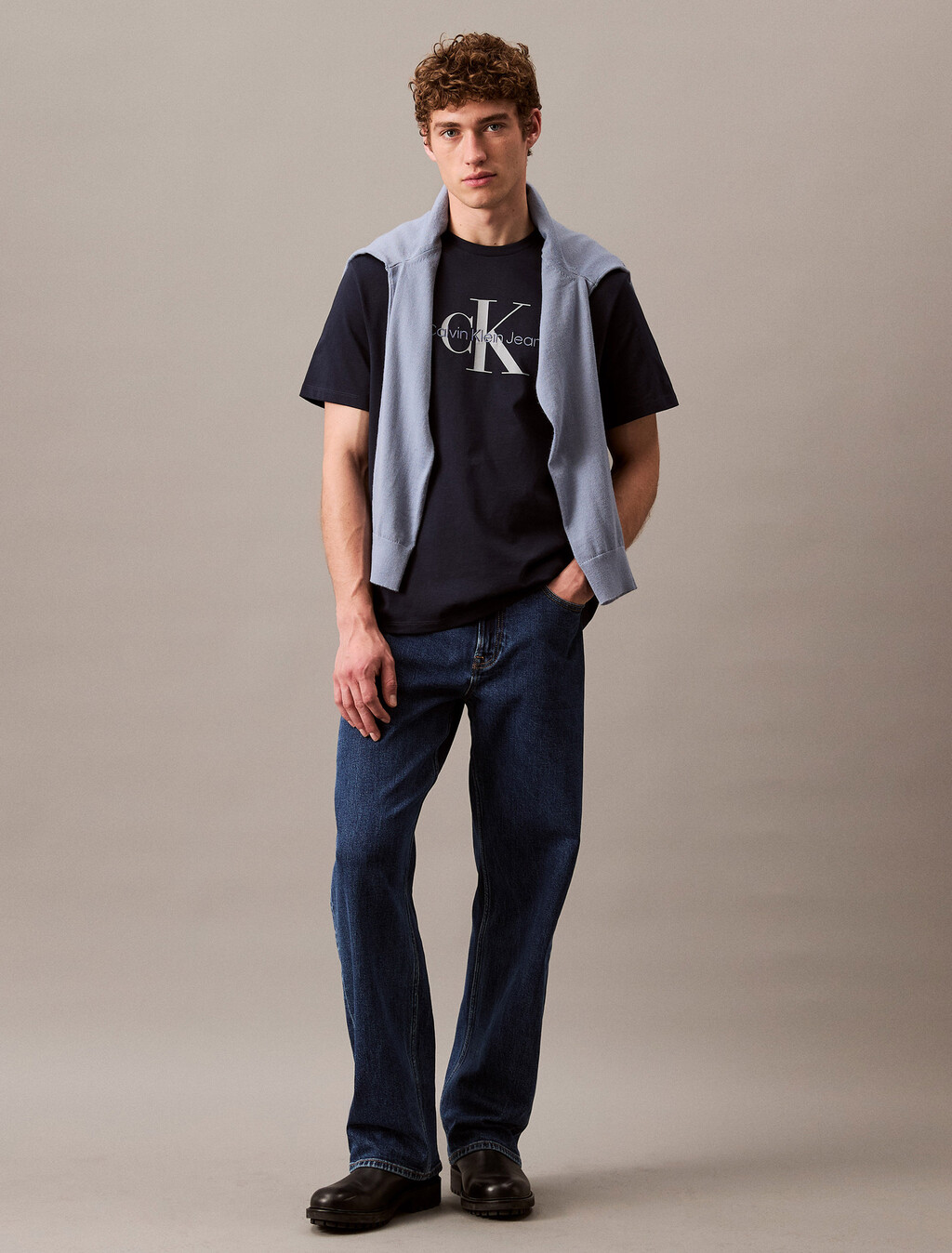 Monogram 標誌圖案經典圓領 T 裇, Dark Sapphire, hi-res