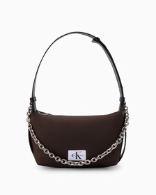 Nylon Chain Shoulder Bag 22Cm, DARK CHESTNUT, hi-res