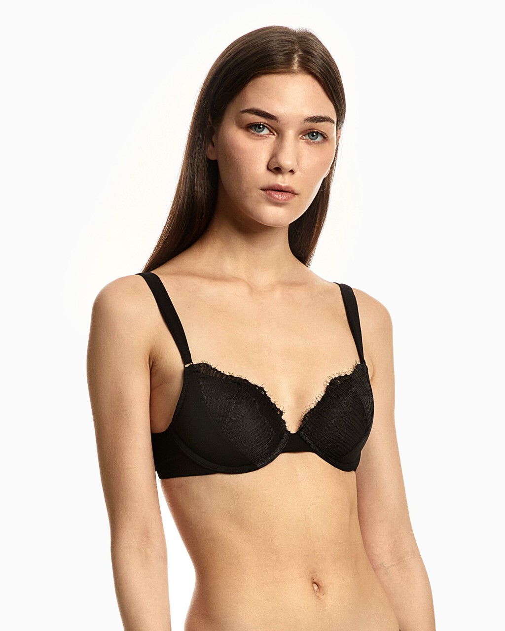 Calvin Klein Women's Every Day Push up Plunge Bra, Black, 32C at