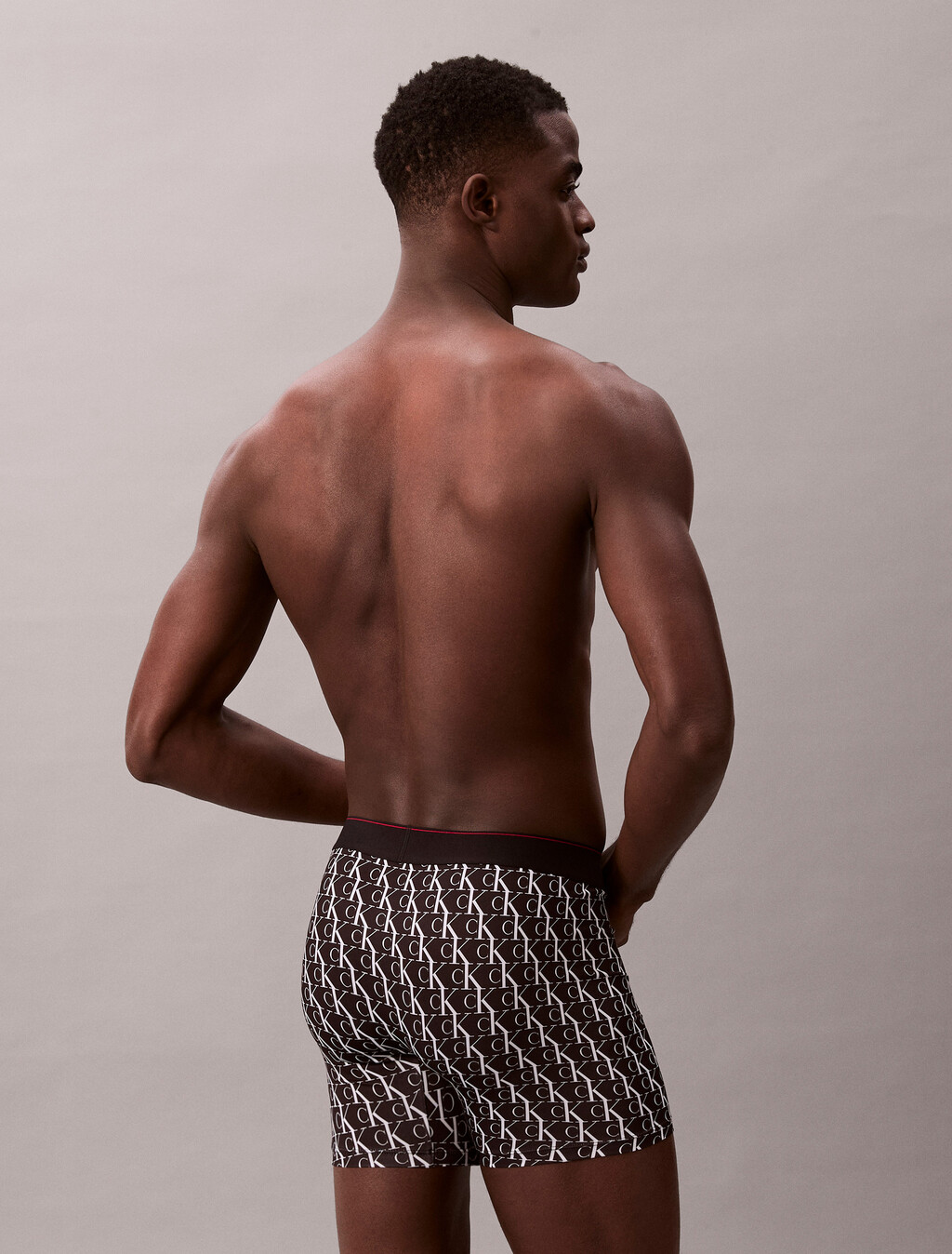 Monogram 超細纖維彈性低腰四角內褲, STEPPING LOGO BLACK, hi-res