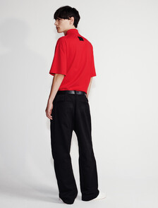 1/4 拉鏈開襟 Polo 衫, Pantone Red, hi-res
