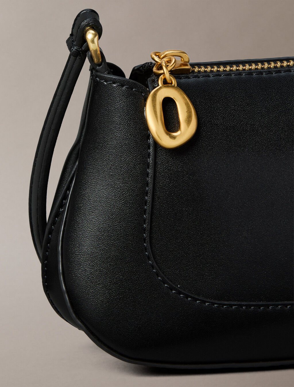 Long Zip Crossbody Bag, Black, hi-res