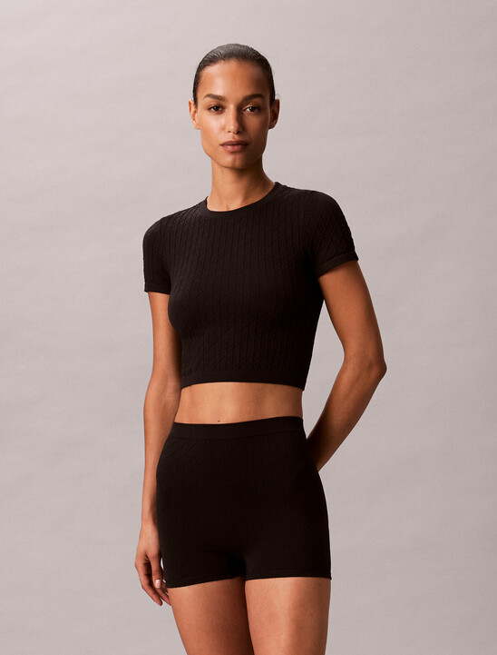 Rib Emblem Seamless Pyjama Shorts