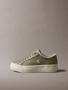 Leather Signature Platform Trainers, Desert Taupe/Dk Ecru, hi-res