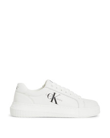 Leather Trainers, White, hi-res