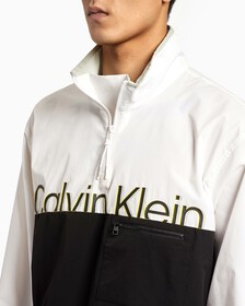 Unisex Color Block Anorak, Bright White, hi-res