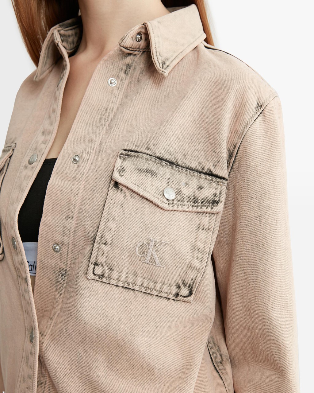 Naturals 修身牛仔襯衫, Denim Medium, hi-res