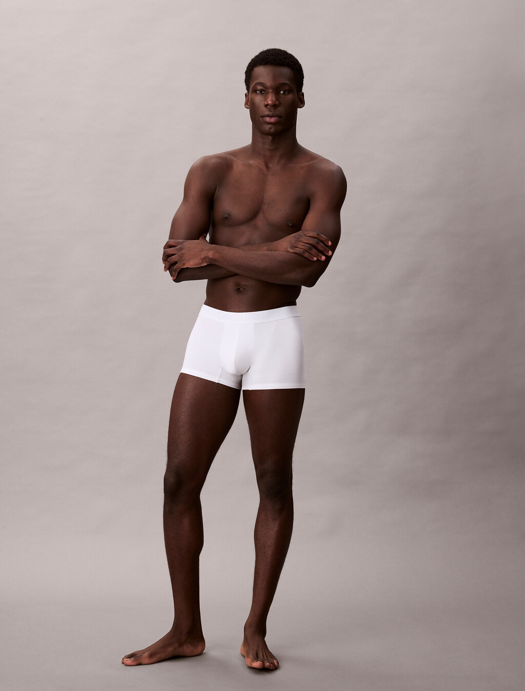 Trunks - CK Black Cotton, White, hi-res