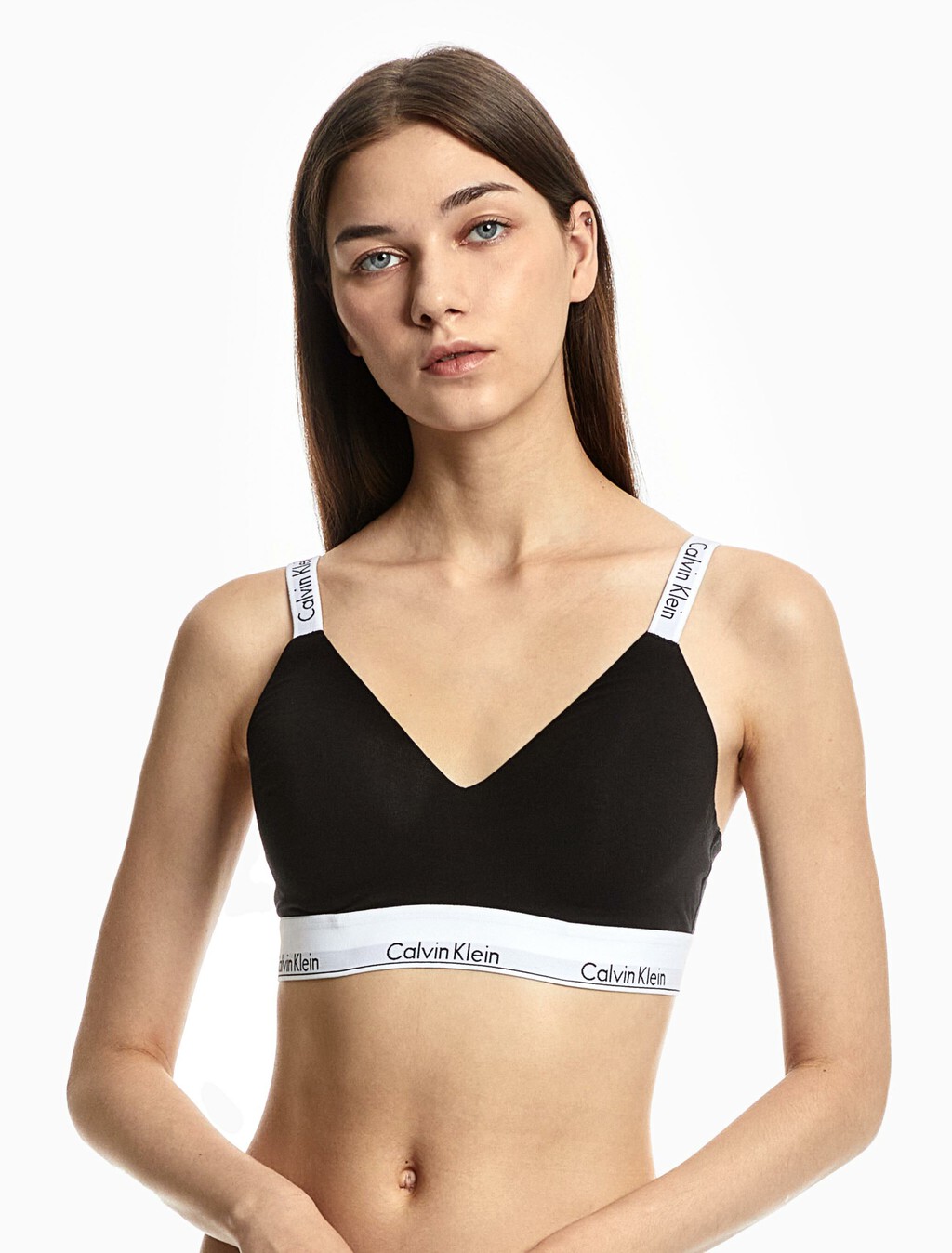 Icon Cotton Lightly Lined Bralette, Black, hi-res