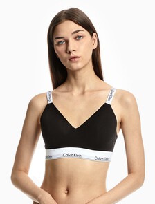 Icon Cotton Lightly Lined Bralette, Black, hi-res