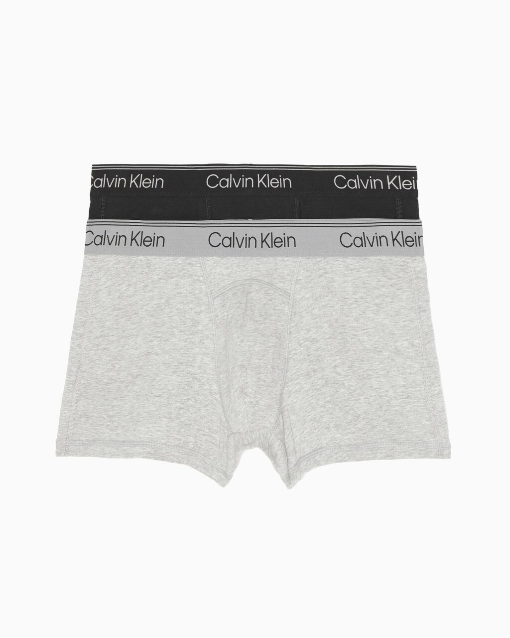 ATHLETIC COTTON 2 PACK TRUNKS, BLACK/GREY HEATHER, hi-res
