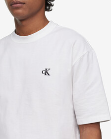 Calvin Logo Crew Neck Tee, Brilliant White, hi-res