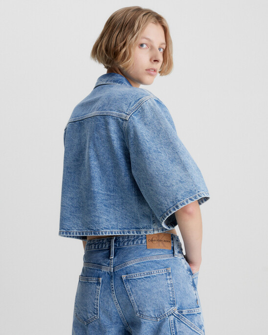 OVERSIZED SHORT SLEEVE DENIM SHIRT