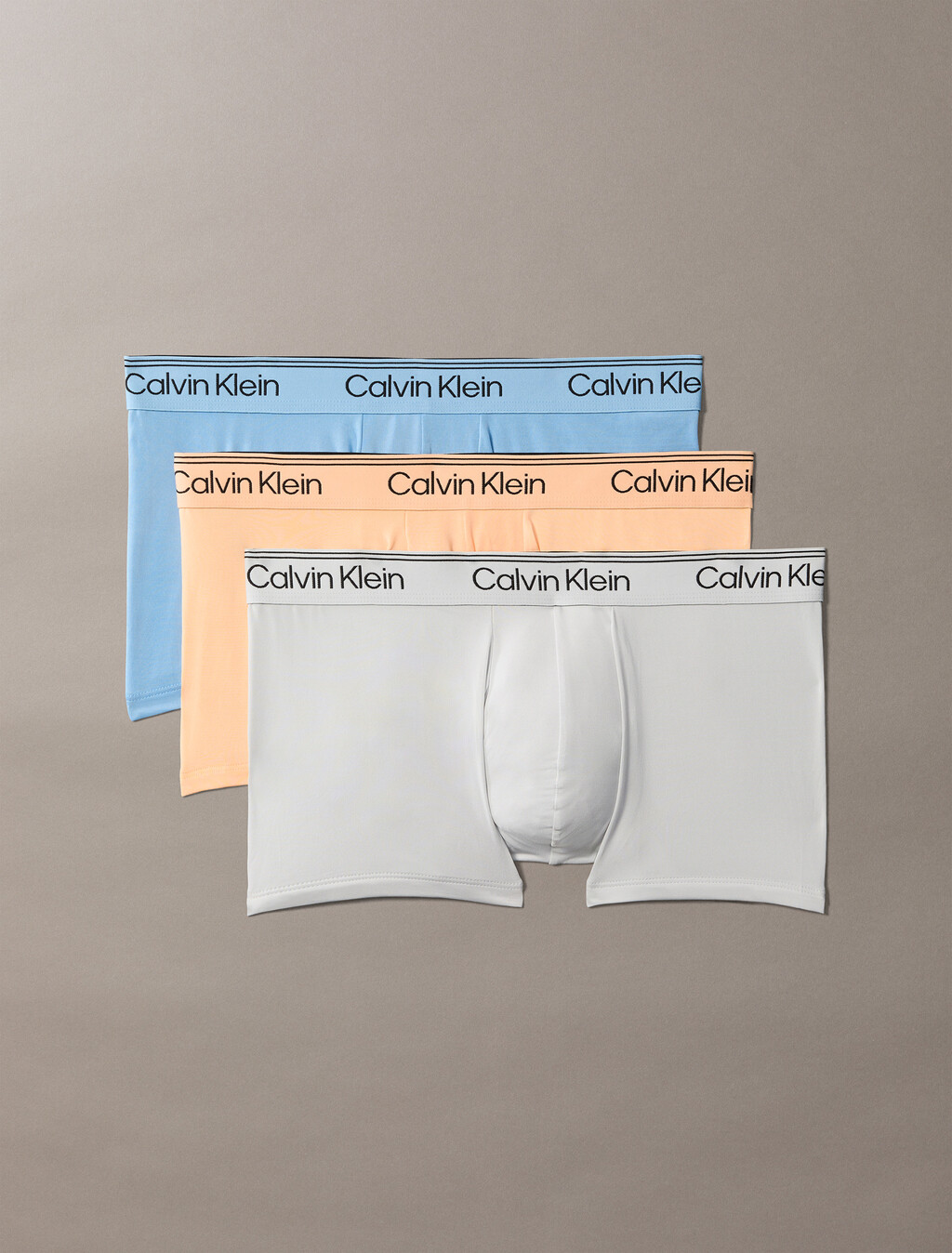 3 件裝低腰平口內褲 - Microfibre Stretch, Gulf Blue/Light Cast/Peach Bliss, hi-res