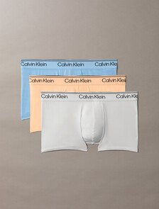 3 件裝低腰平口內褲 - Microfibre Stretch, Gulf Blue/Light Cast/Peach Bliss, hi-res