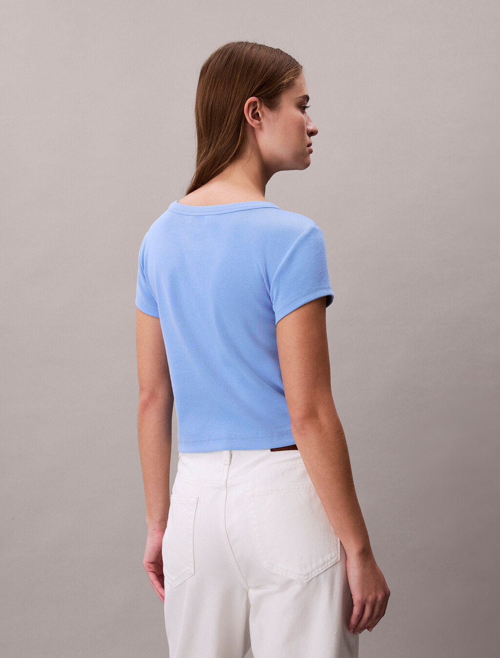 Cotton Stretch Rib Baby Tee, Blue Descent, hi-res